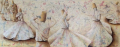 Tuval Üzerine Yağlı Boya + Akrilik, 150x450cm, 2017