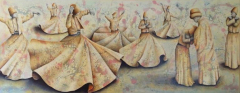 Tuval Üzerine Yağlı Boya + Akrilik, 150x450cm, 2017